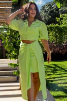 Vestido com Amarração Verde Lima 
